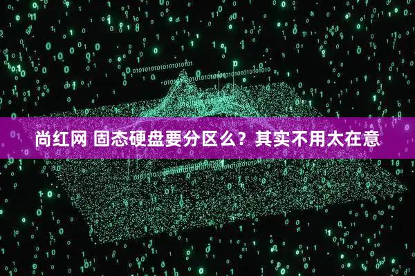 尚红网 固态硬盘要分区么？其实不用太在意